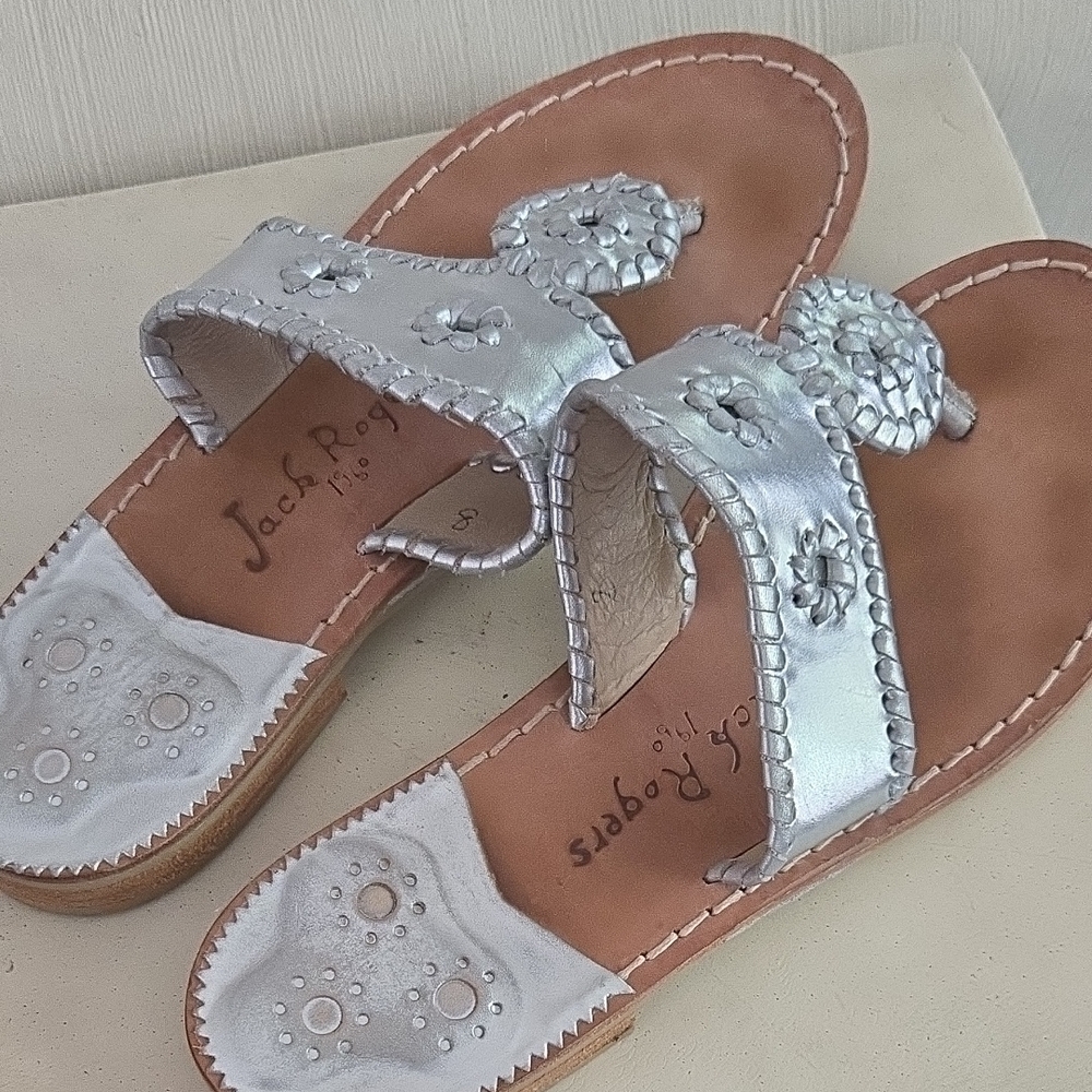 Jack Rogers| Silver Sandals Size 8 - Picture 3 of 7